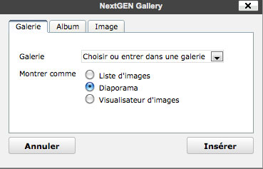 nextGen gallery diaporama