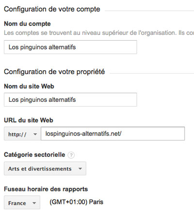 Créer compte google analytics