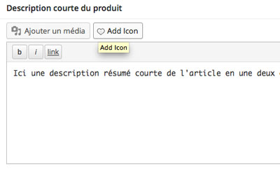 Description courte personnalisée woocommerce