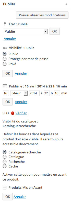 Publier produits woocommerce