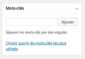 Ajouter mots-clés dans articles