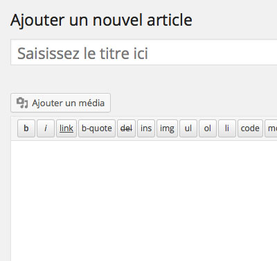 Ajouter article WordPress titre