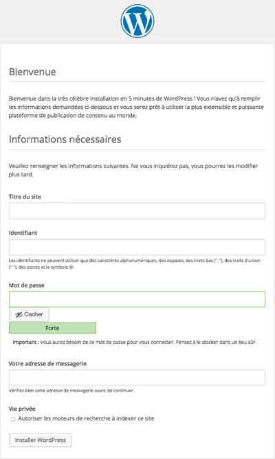 Installer WordPress