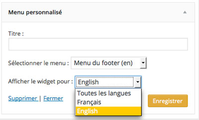 Traduction widget Polylang