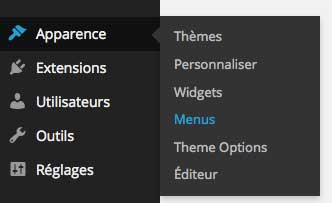 modifier menu wordpress