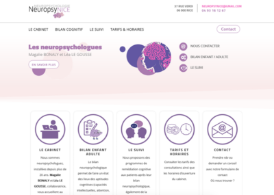 Refonte site neuropsychologue Nice